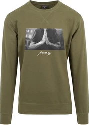 Mister Tee Rundhalspullover Pray Crewneck (1-tlg) Dunkelgrün