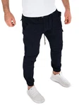 Yazubi Cargohose Elijah Cargo Chino Tapered-Form Dunkelblau/Blau