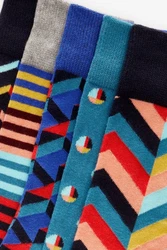 Next Bandeau-Bikini-Top Kurzsocken Gemusterte Socken im 5er-Pack Mischfarben/Dunkelblau