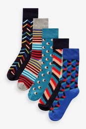 Bandeau-Bikini-Top Gemusterte Socken im5er-Pack (5-St)