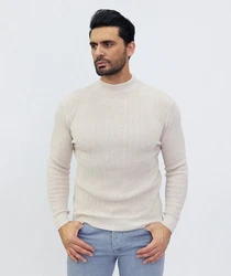 Denim Distriqt Strickpullover Stehkragen Pullover Weiß/Beige/Khaki/Braun
