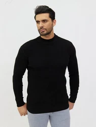 Denim Distriqt Strickpullover Stehkragen Pullover Schwarz