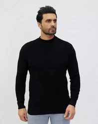 Denim Distriqt Strickpullover Stehkragen Pullover Schwarz