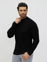 Denim Distriqt Strickpullover Stehkragen Pullover Schwarz