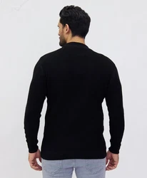 Denim Distriqt Strickpullover Stehkragen Pullover Schwarz
