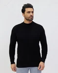 Denim Distriqt Strickpullover Stehkragen Pullover Schwarz