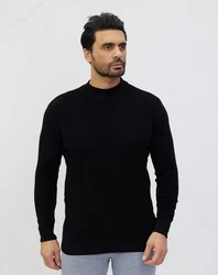 Denim Distriqt Strickpullover Stehkragen Pullover Schwarz