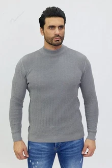 Denim Distriqt Strickpullover Stehkragen Pullover