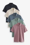 Next Poloshirt 5er-Pack Kurzarm-Poloshirts aus Jersey Blau/Hellblau/Dunkelblau/Mischfarben/Lila Next Poloshirt 5er-Pack Kurzarm-Poloshirts aus Jersey Blau/Hellblau/Dunkelblau/Mischfarben/Lila