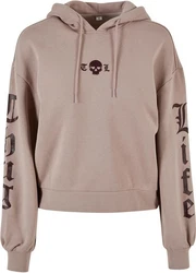Thug Life Kapuzenpullover Caution Hoody Beige/Rosa/Braun