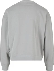 URBAN CLASSICS Rundhalspullover Boxy Pocket Crew Grau/Hellgrau