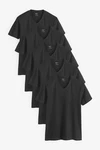 Next Unterhemd T-Shirts mit V-Ausschnitt V-Shirt (5er-Pack) Schwarz/Grau/Dunkelgrau