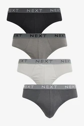 Next Slip Unterhosen (4-St) Grau/Dunkelgrau/Hellgrau/Braun