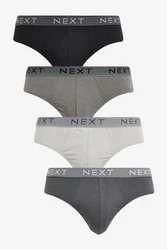 Next Slip Unterhosen (4-St) Grau/Dunkelgrau/Hellgrau/Braun