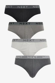 Next Slip Unterhosen (4-St) Grau/Dunkelgrau/Hellgrau/Braun