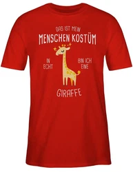 Shirtracer T-Shirt Das ist mein Menschenkostüm in echt bin ich eine Giraffe Braun/Rot/Dunkelrot