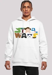 F4NT4STIC Rundhalspullover Star Wars Character Logo Weiß/Creme/Dunkelblau