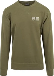 Mister Tee Rundhalspullover Cash Only Crewneck Dunkelgrün/Khaki/Grau