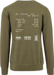 Mister Tee Rundhalspullover Cash Only Crewneck Dunkelgrün/Khaki/Grau
