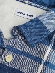 Jack & Jones Langarmhemd JJEMICHAEL OVERSHIRT Blau/Dunkelblau/Hellblau