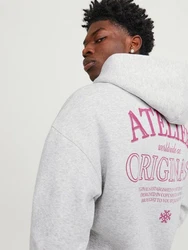 Jack & Jones Sweatshirt Santorini Grau/Rosa/Hellgrau