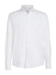 Calvin Klein Langarmhemd TONAL STRUCTURE SLIM SHIRT Weiß/Dunkelrot