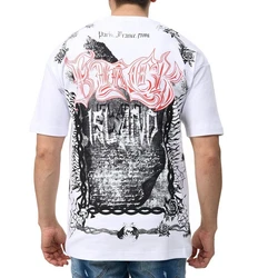 Black Island T-Shirt Herren OVERSIZE mit Print Schwarz/Weiß