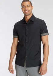 Bruno Banani Kurzarmhemd Schwarz/Dunkelgrau/Grau/Dunkelblau