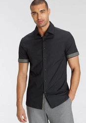 Bruno Banani Kurzarmhemd Schwarz/Dunkelgrau/Grau/Dunkelblau