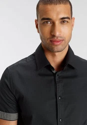 Bruno Banani Kurzarmhemd Schwarz/Dunkelgrau/Grau/Dunkelblau