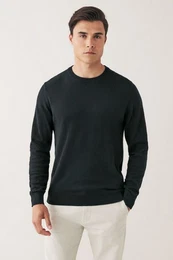 Rundhalspullover Pullover aus reiner Baumwolle (1-tlg)