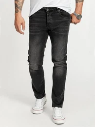 Regular-fit-Jeans Herren Jeans Stonewashed Schwarz RC-2409