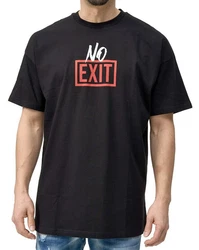 Denim House T-Shirt Oversize Herren mit lässigen Druck Schwarz