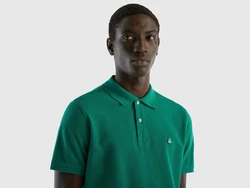 United Colors of Benetton Poloshirt mit Logo in Brusthöhe Türkis/Grün/Dunkelgrün