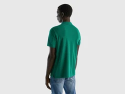United Colors of Benetton Poloshirt mit Logo in Brusthöhe Türkis/Grün/Dunkelgrün