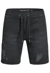 Indicode Herren Ernest Jeansshorts Schwarz/Dunkelgrau
