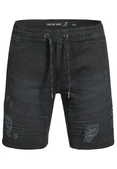 Indicode Herren Ernest Jeansshorts Schwarz/Dunkelgrau