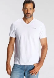 H.I.S V-Shirt (3-er Pack) Slim Fit Weiß/Grau/Dunkelblau