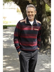 Babista Sweatshirt RAVINO mit Troyerkragen Dunkelrot/Bordeaux/Rot/Dunkelblau