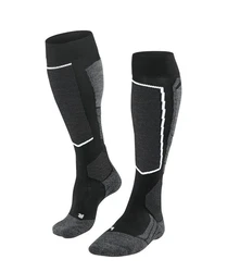 FALKE Skisocken SK2 Intermediate Vegan Schwarz/Dunkelgrau/Grau