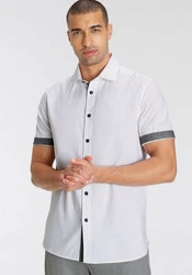 Bruno Banani Kurzarmhemd Grau/Weiß/Hellgrau/Creme