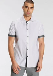 Bruno Banani Kurzarmhemd Grau/Weiß/Hellgrau/Creme