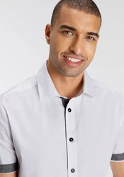 Bruno Banani Kurzarmhemd Grau/Weiß/Hellgrau/Creme