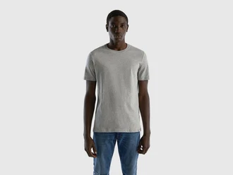 UNITED COLORS OF BENETTON T-Shirt Khaki/Grau/Hellgrau UNITED COLORS OF BENETTON T-Shirt Khaki/Grau/Hellgrau