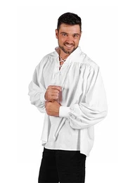 T-Shirt Schnrhemd wei Mittelalter- und Renaissance-Hemd mmit Kordelschnrung