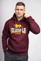 Lonsdale Kapuzenpullover Thurning Dunkelrot/Bordeaux/Gold/Rot/Braun