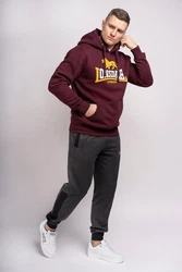 Lonsdale Kapuzenpullover Thurning Dunkelrot/Bordeaux/Gold/Rot/Braun