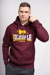 Lonsdale Kapuzenpullover Thurning Dunkelrot/Bordeaux/Gold/Rot/Braun