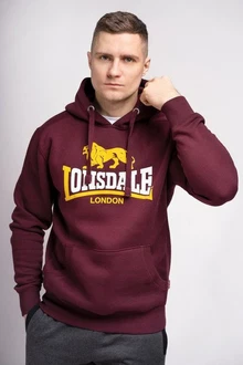 Lonsdale Kapuzenpullover Thurning Dunkelrot/Bordeaux/Gold/Rot/Braun