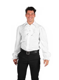 T-Shirt Rschenhemd mit Jabot wei Geknpftes Hemd mit Rschen fr barocke Herren und verwegene Piraten